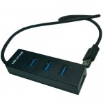USB 3.0 4 Port HUB 5Mbps High Speed Controller A101 Black & White